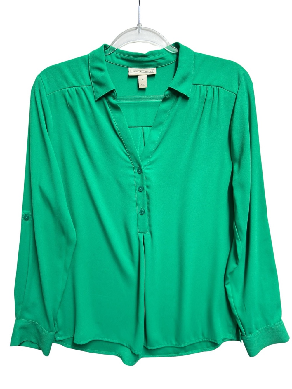 Chiffon Crepe Knit Portofino Shirt Blouse Top Popover